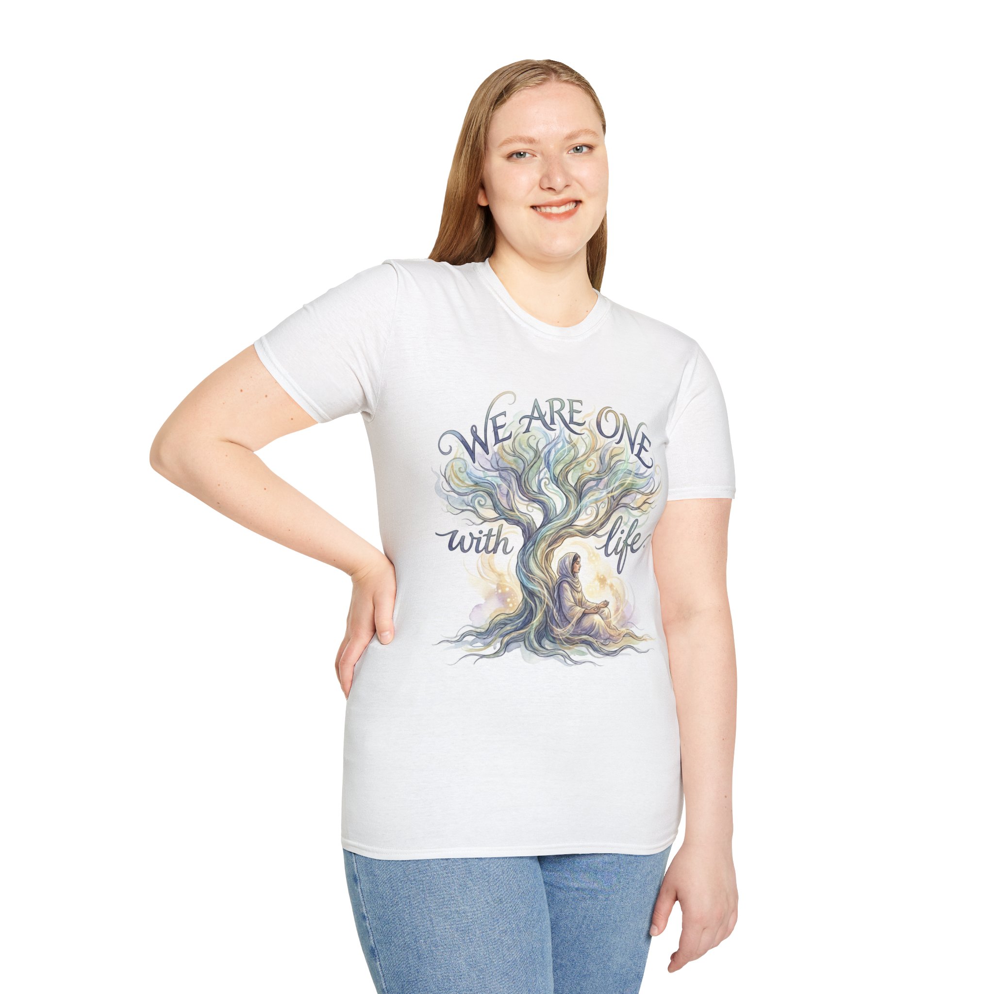 We Are One With Life Watercolor Inspirational T-Shirt - Image 5