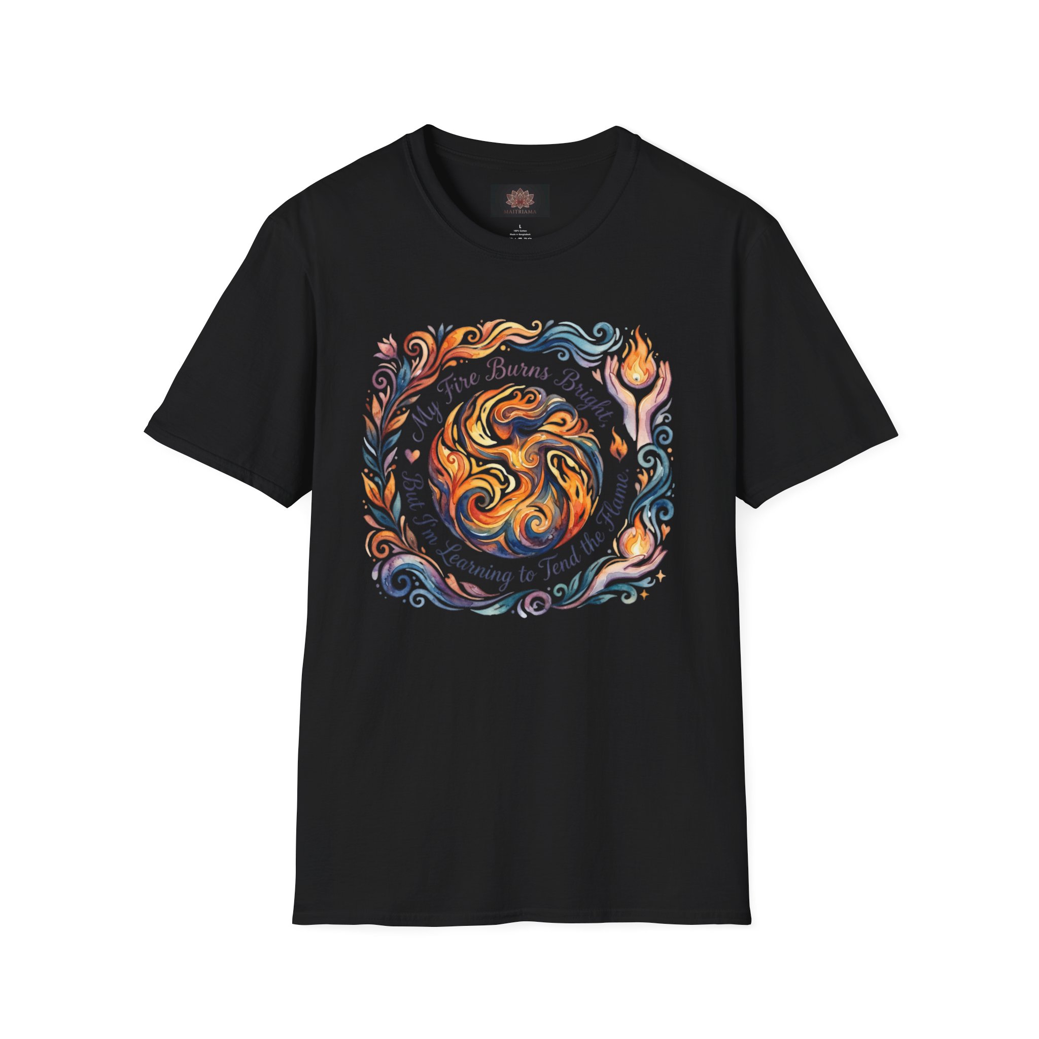 My Fire Burns Bright Mental Health Awareness and Advocacy Inspirational T-Shirt - Image 7