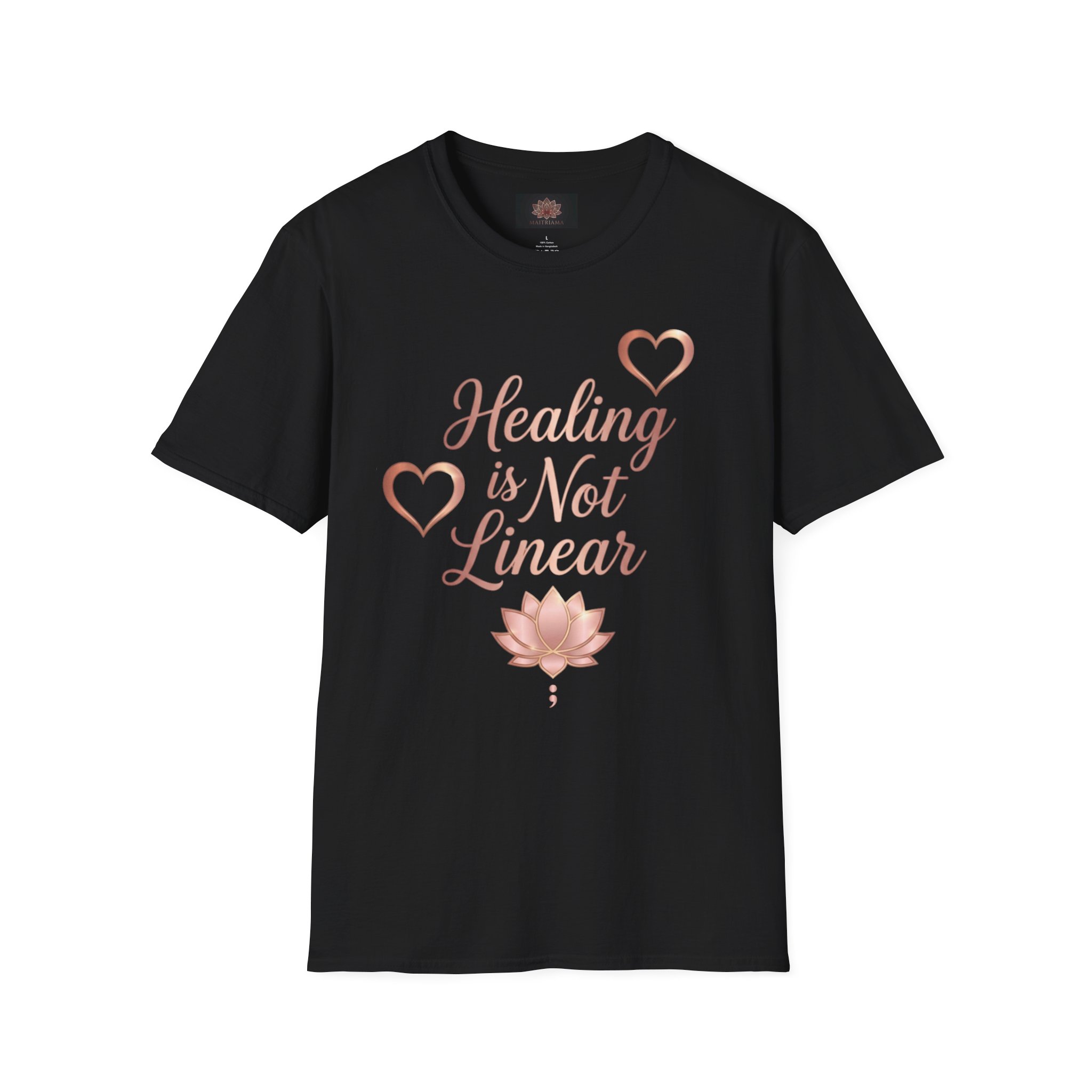 Healing Is Not Linear Rose Gold Mental Health T-Shirt