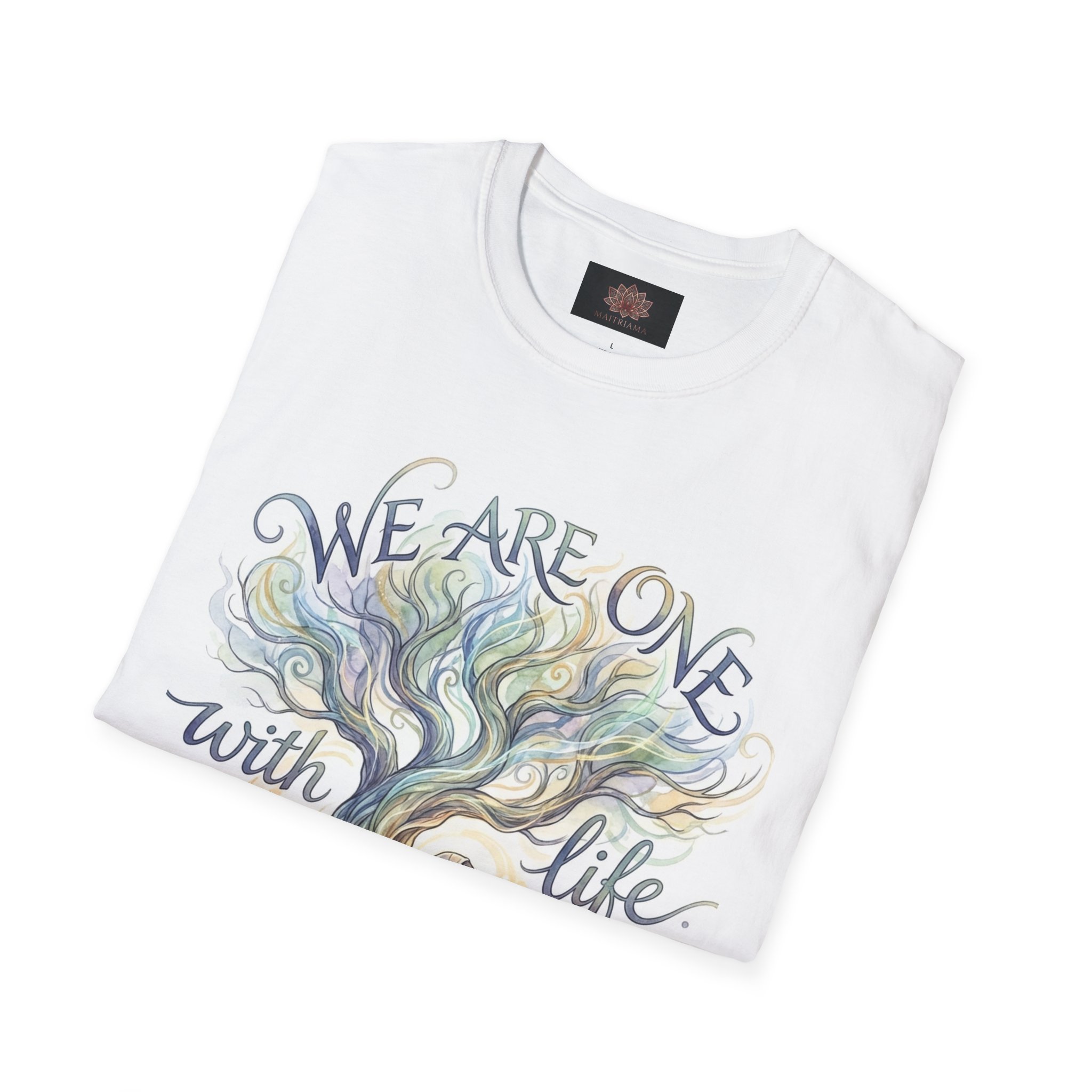 We Are One With Life Watercolor Inspirational T-Shirt - Image 4