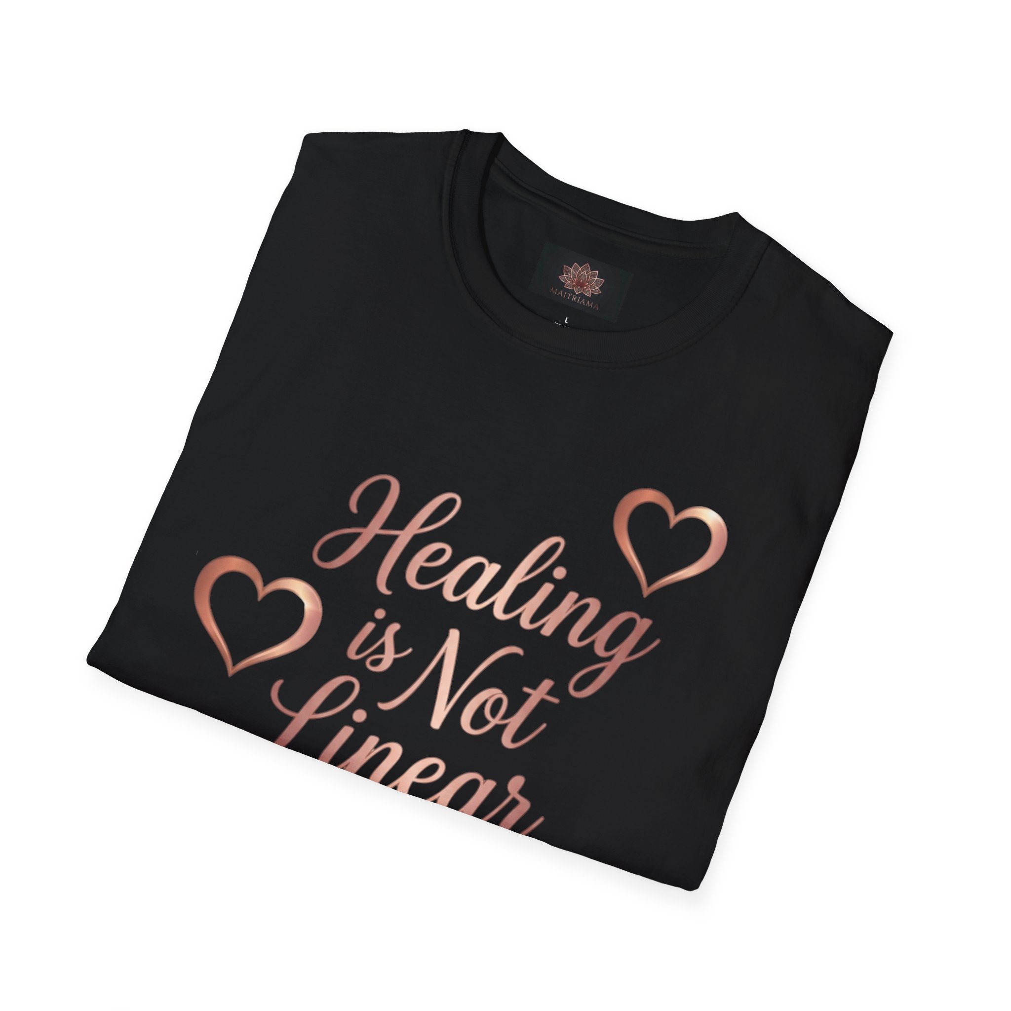 Healing Is Not Linear Rose Gold Mental Health T-Shirt - Image 4