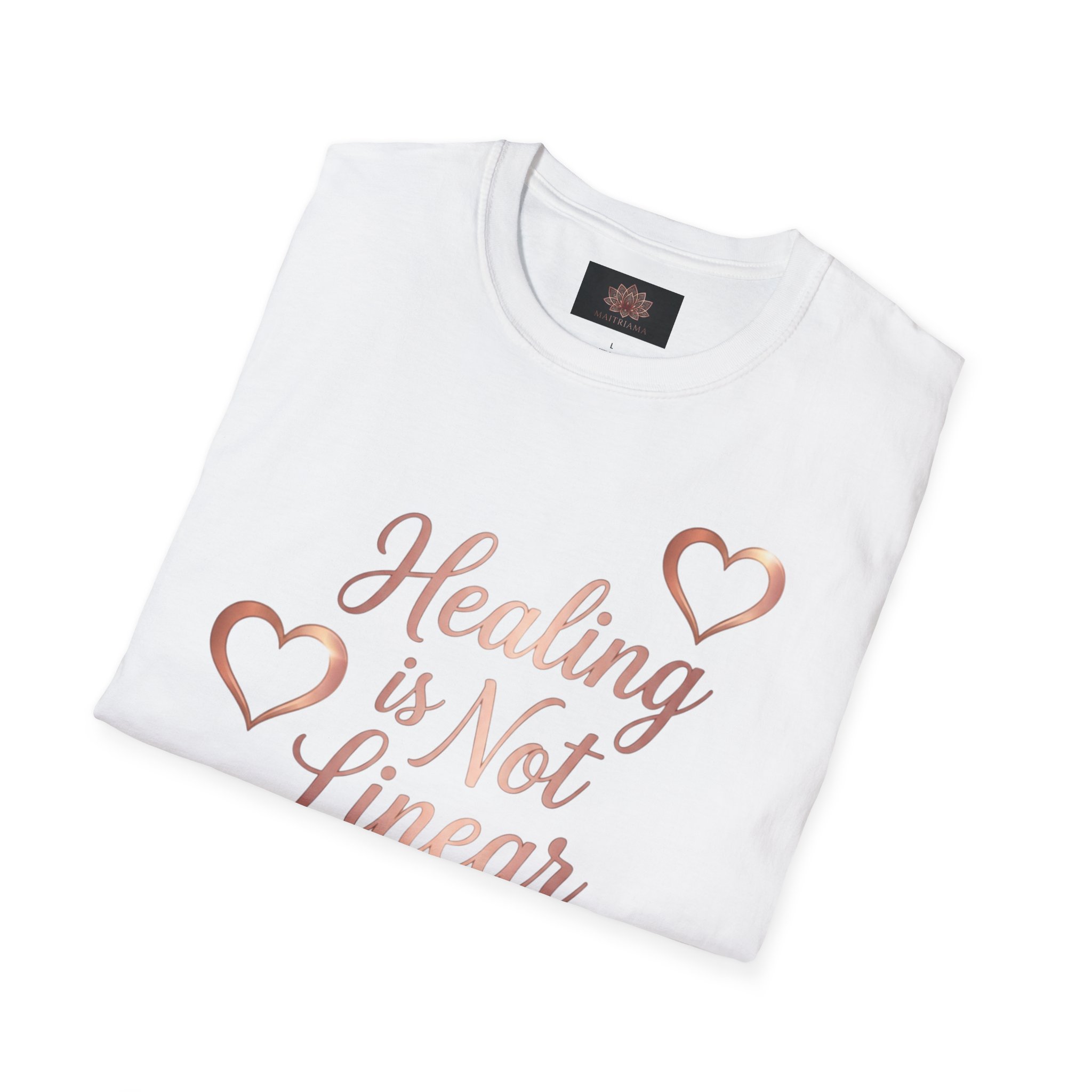 Healing Is Not Linear Rose Gold Mental Health T-Shirt - Image 8