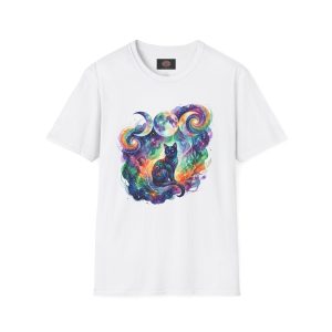 Cosmic Rainbow Black Cat T-Shirt