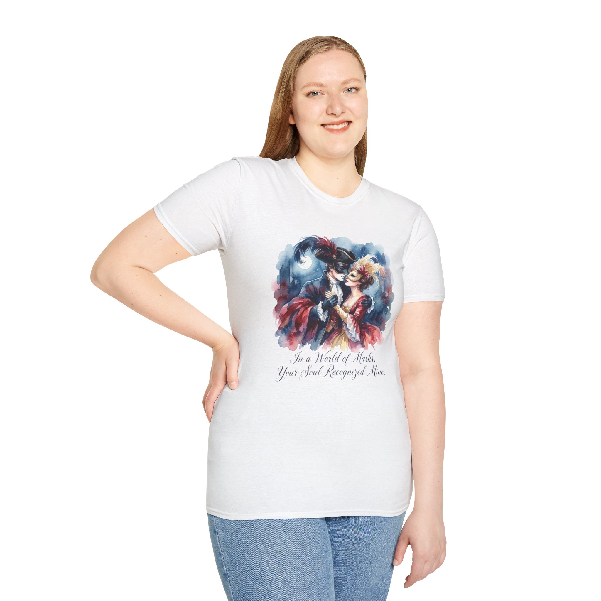 In a World of Masks Your Soul Recognized Mine Inspirational T-Shirt - Image 5
