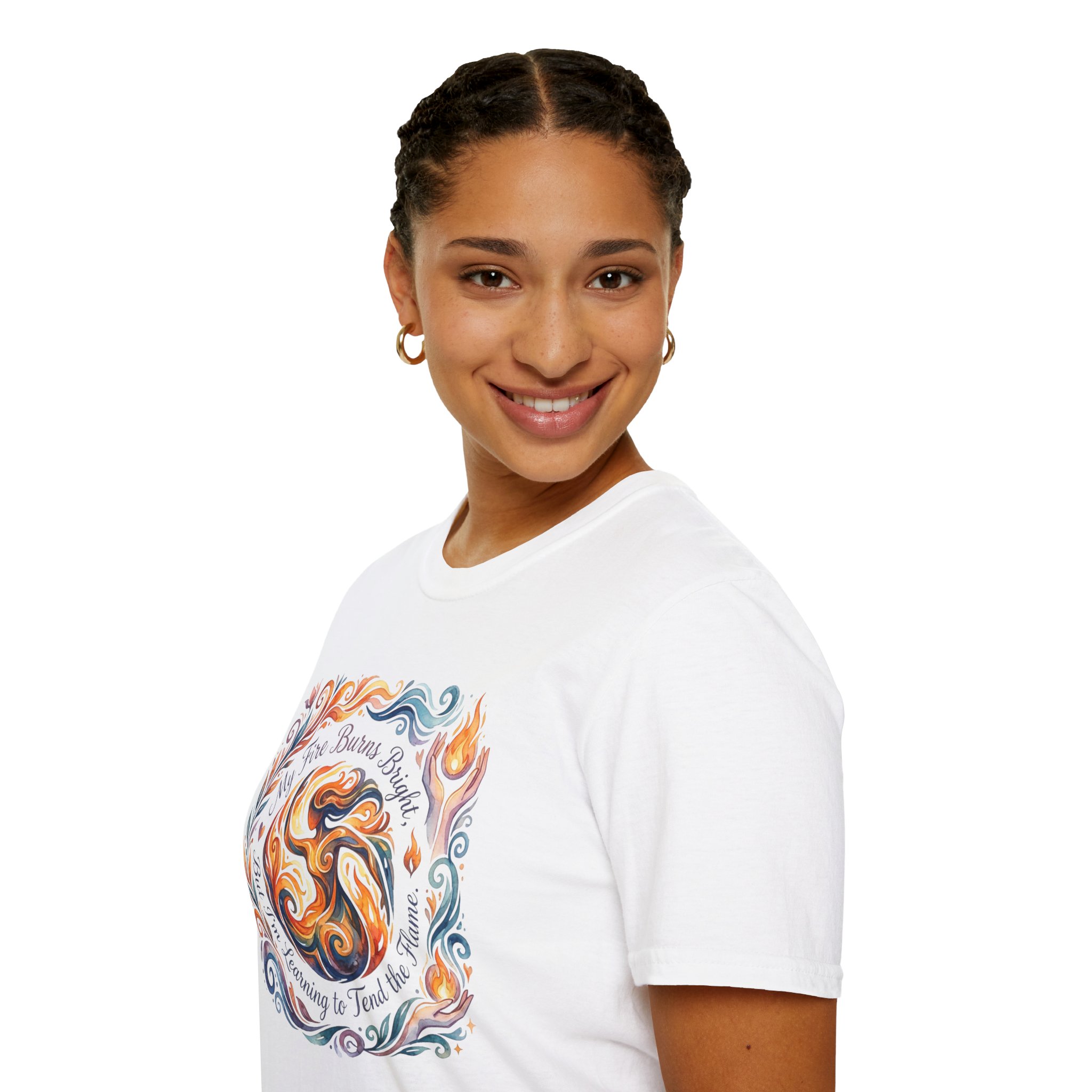 My Fire Burns Bright Mental Health Awareness and Advocacy Inspirational T-Shirt - Image 6