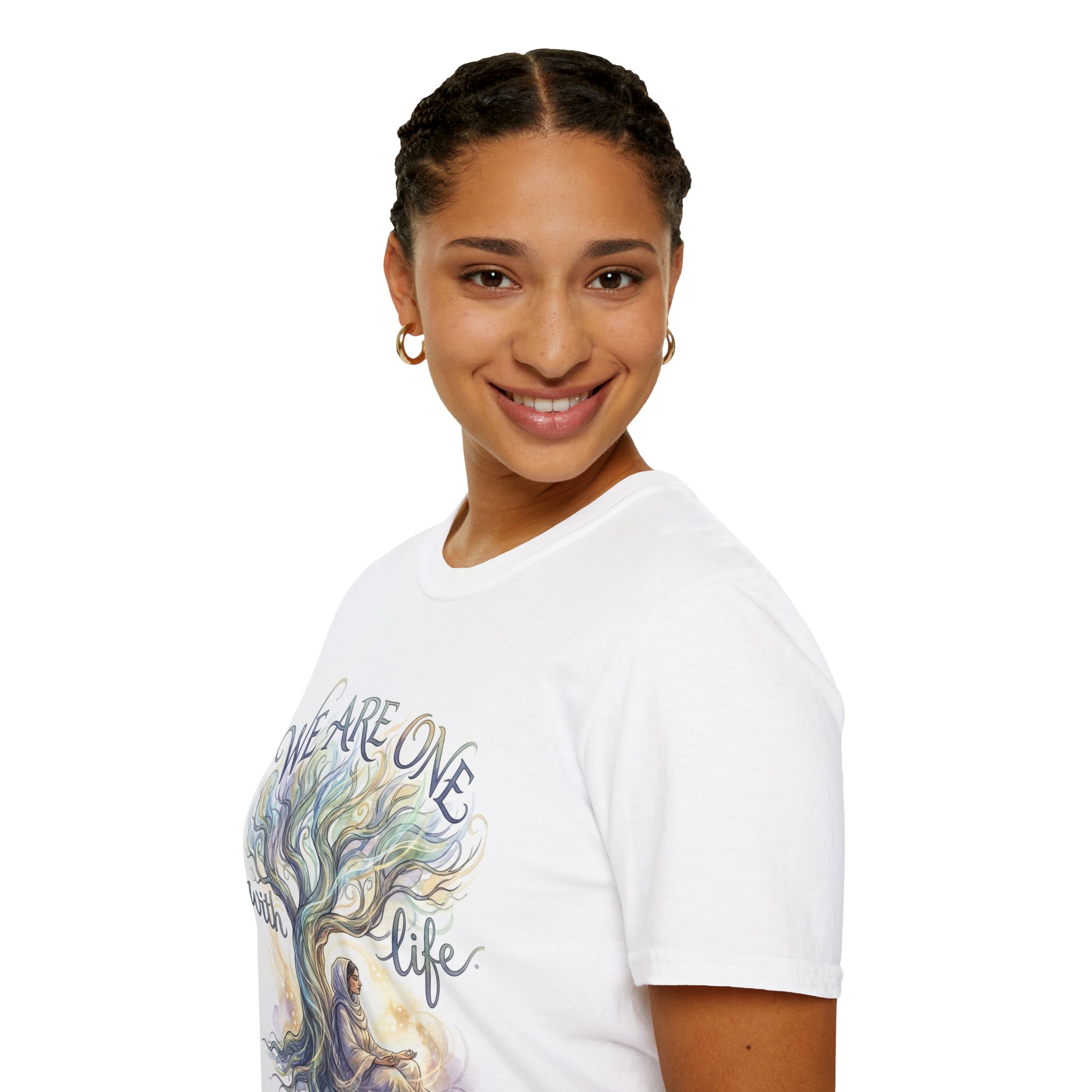 We Are One With Life Watercolor Inspirational T-Shirt - Image 6